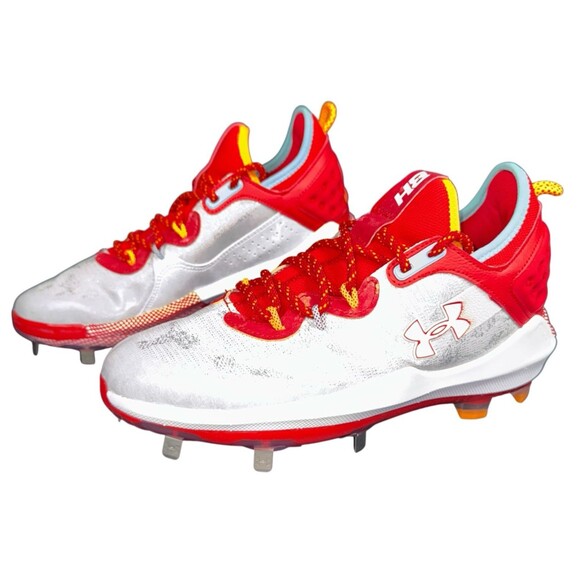 Under Armour Baseball Metal Cleats Mens Size 7.5 Red Harper 8 Elite New - Picture 3 of 8